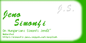 jeno simonfi business card